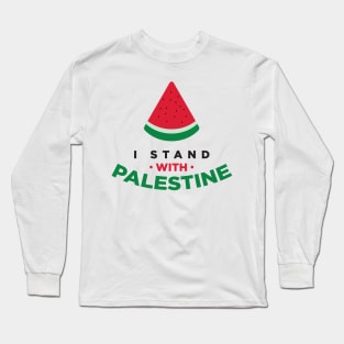 I Stand With Palestine Watermelon Long Sleeve T-Shirt